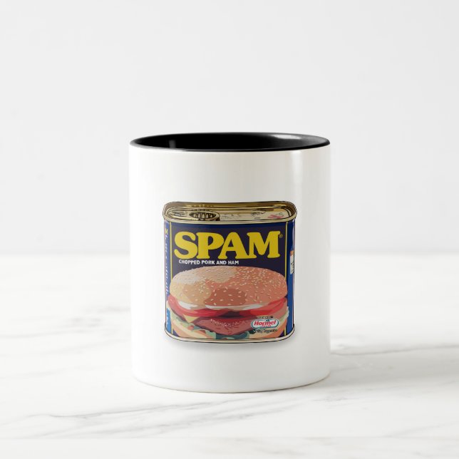 Spam-Tasse Zweifarbige Tasse (Mittel)
