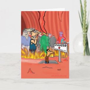 Spammer in Hell Cartoon - Funny Birthday Karte