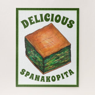 Spanakopita Griechisch Food Spinach Feta Phyllo Pi Puzzle