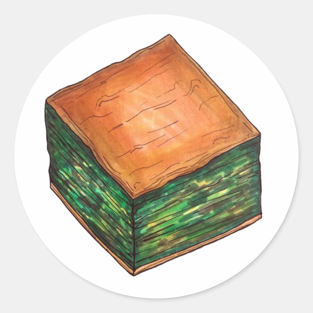 Spanakopita Griechisch Food Spinach Feta Phyllo Pi Runder Aufkleber (Vorderseite)