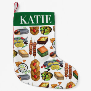 Spanakopita Moussaka Baklava Griechisch Food Print Kleiner Weihnachtsstrumpf