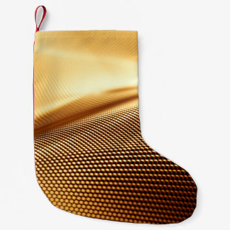 Spandrapery luxuriöser goldener Hintergrund. 3D-Kr Kleiner Weihnachtsstrumpf