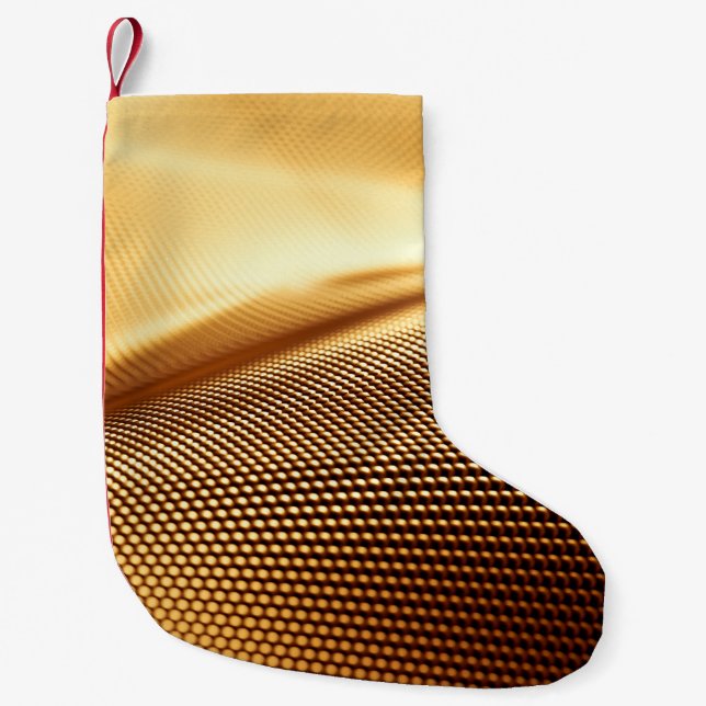 Spandrapery luxuriöser goldener Hintergrund. 3D-Kr Kleiner Weihnachtsstrumpf (Vorderseite)