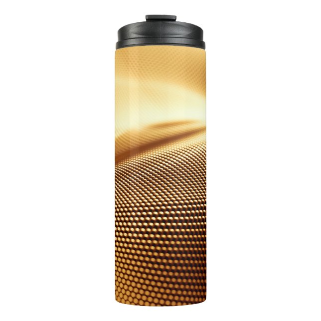 Spandrapery luxuriöser goldener Hintergrund. 3D-Kr Thermosbecher (Vorderseite)
