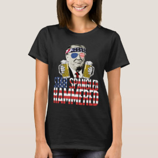Spangled Hammered Präsident Donald Trump Beer Lieb T-Shirt
