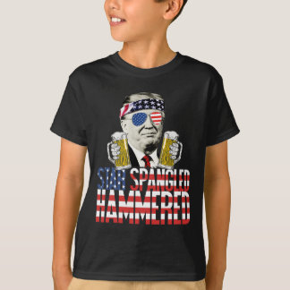 Spangled Hammered Präsident Donald Trump Beer Lieb T-Shirt