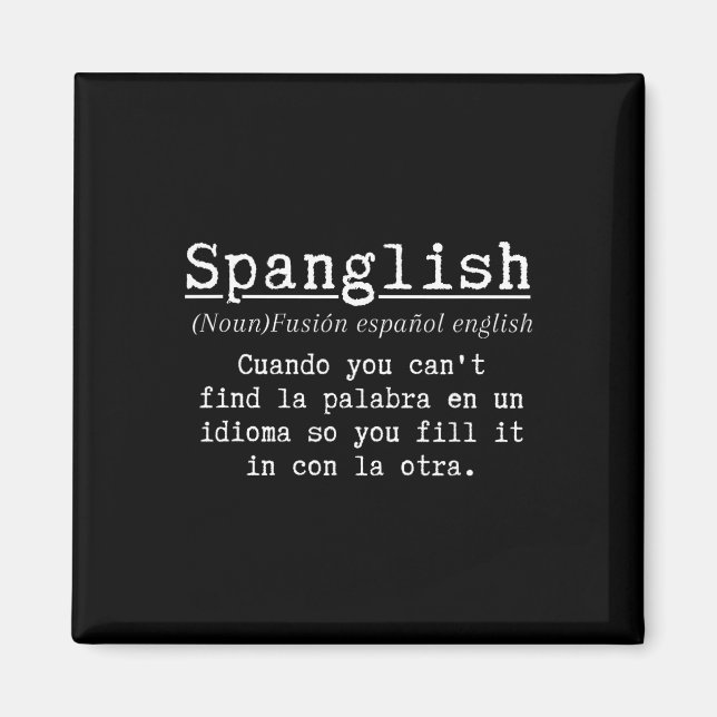 Spanglish-Definition Lustiger spanischer Lehrer Zw Magnet (Vorne)