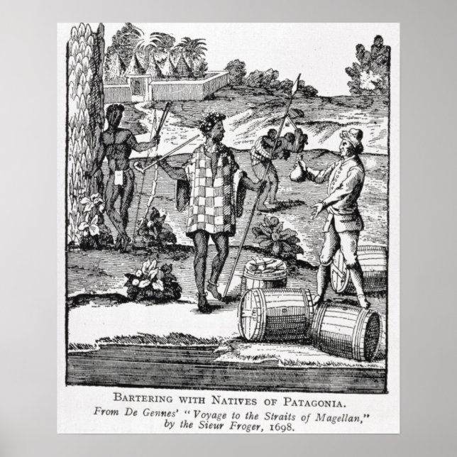 Spaniard Bartering mit den Einheimischen von Patag Poster (Vorne)