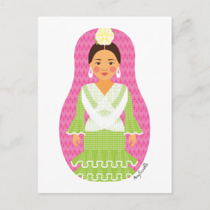 Spaniard Matryoshka Postcard Postkarte