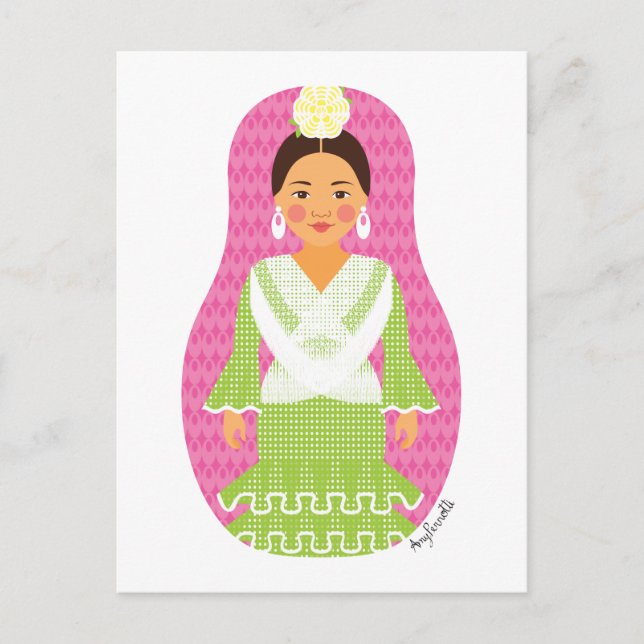 Spaniard Matryoshka Postcard Postkarte (Vorderseite)