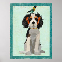 SPANIEL & BIRD Art Poster