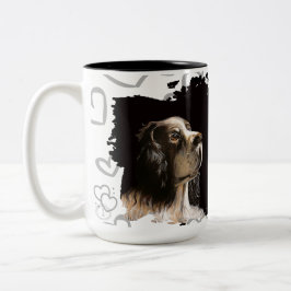 Spaniel dog love mug  zweifarbige tasse