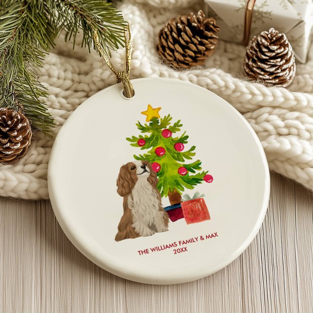 Spaniel Dog Personalisiert Weihnachten Keramik Ornament (Von Creator hochgeladen)