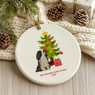 Spaniel Dog Personalisiert Weihnachten Keramik Ornament