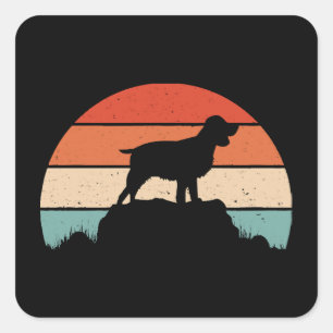 Spaniel English springer Quadratischer Aufkleber