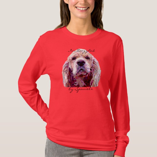 Spaniel-Gesicht im Blendungs-FarbT - Shirt (Vorderseite)