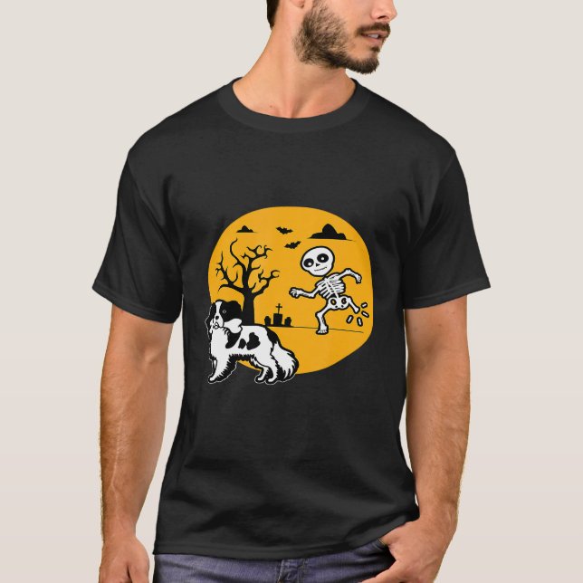Spaniel Halloween Costume Funny Skeleton Bone For  T-Shirt (Vorderseite)