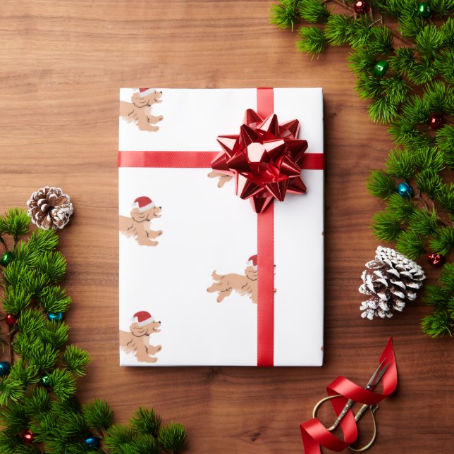 Spaniel-Hund Weihnachten  Geschenkpapier (Feiertagsgeschenk)