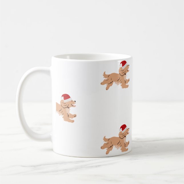 Spaniel-Hund-Weihnachts-Tasse  Kaffeetasse (Links)