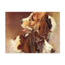 Spaniel-Hunde Vintage-Kunst-Design