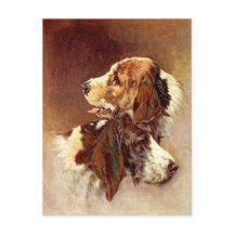 Spaniel-Hunde Vintage-Kunst-Design