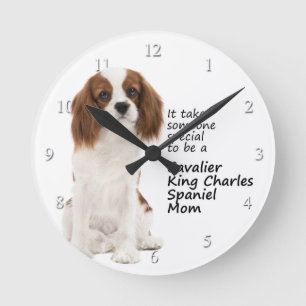 Spaniel Mom Clock Runde Wanduhr