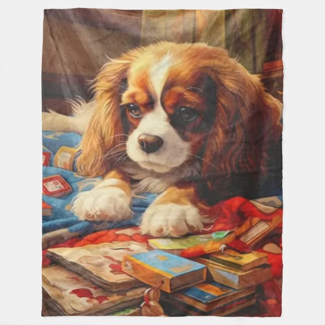 SPANIEL PUPPY FLEECEDECKE (Vorderseite)