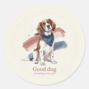 Spaniel Star Bandana Wasserfarben-Aufkleber Runder Aufkleber