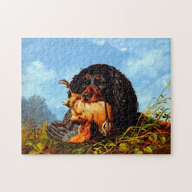 Spaniel und Woodcock Arthur Fitzwilliam Tait 1861 Puzzle (Horizontal)