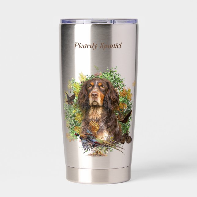 Spaniel von Picardie  Thermobecher (Vorderseite)