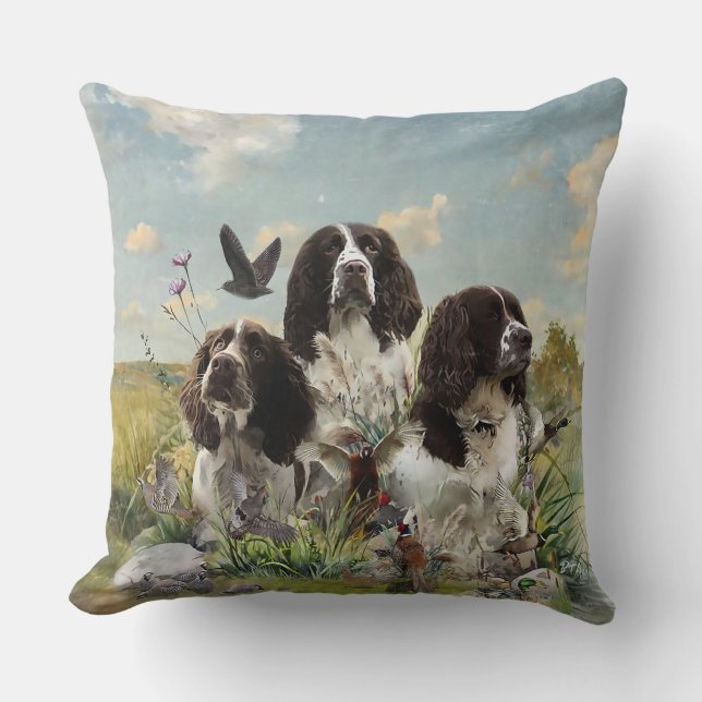 Spaniels "English Springer", Art Kissen (Vorderseite)