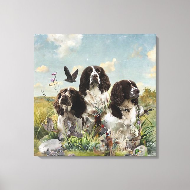 Spaniels "English Springer", Art Leinwanddruck (Vorderseite)