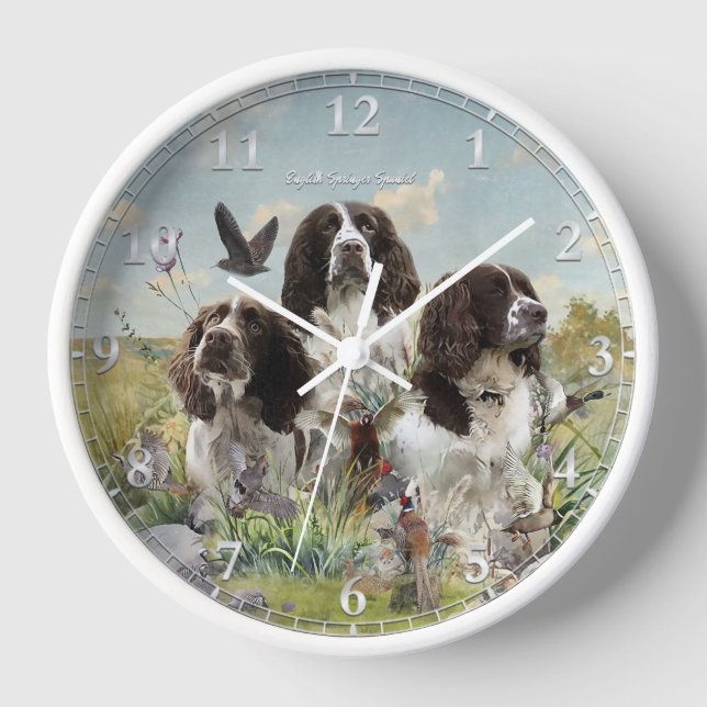 Spaniels "English Springer", Art Uhr (Vorderseite)