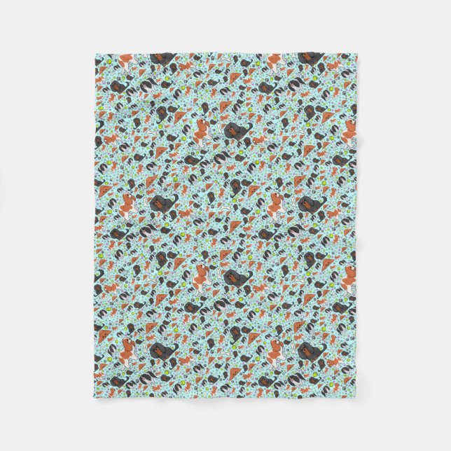 Spaniels in Blau Fleecedecke (Vorderseite)