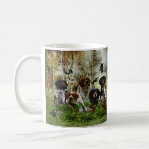 Spaniels in der Bretagne, Vogeljagd Kaffeetasse