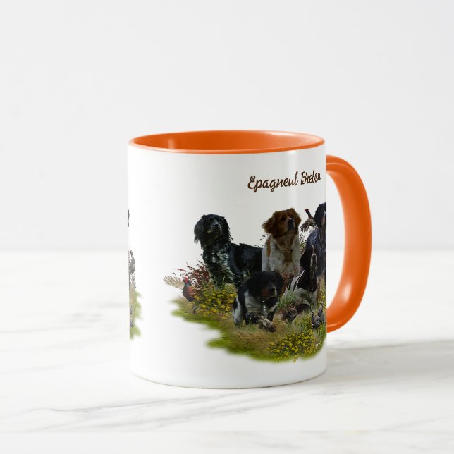 Spaniels in der Bretagne, Vogeljagd Tasse (VorderseiteRechts)