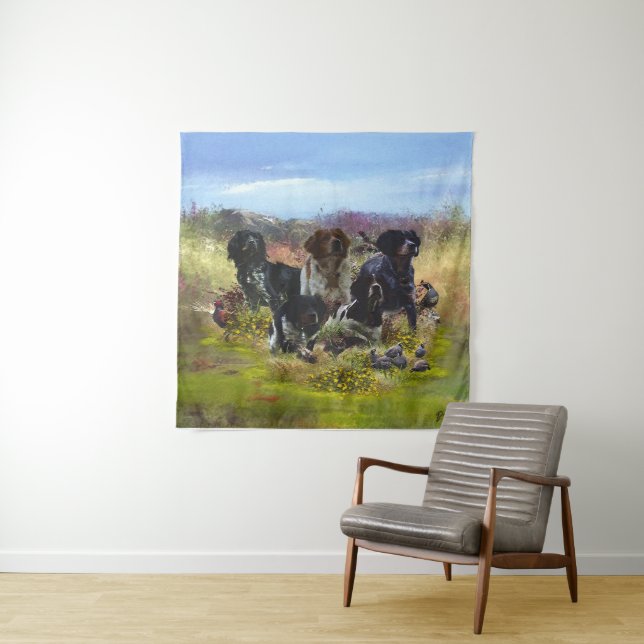 Spaniels in der Bretagne, Vogeljagd Wandteppich (Beispiel (Horizontal))