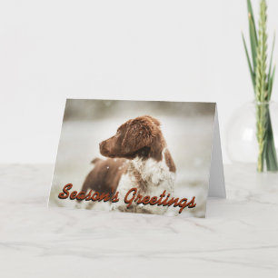 Spanielwelpe Weihnachtskarte Feiertagskarte