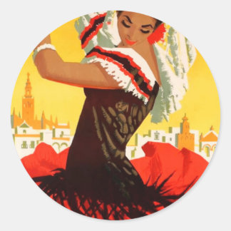 Spanien 1959 Sevilla April Fair Poster Runder Aufkleber