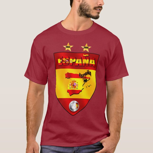 Spanien 1964 2008 Fußball futbol Emblemschild T-Shirt (Vorderseite)