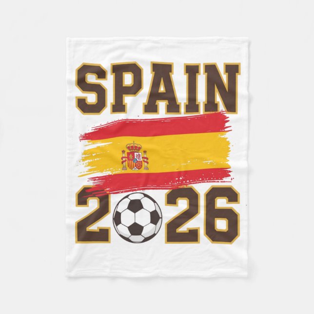 Spanien 2026 Fußball-Design Fleecedecke (Vorderseite)