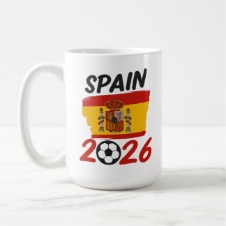 Spanien 2026 Fußballfan-Design mit Flaggenfarben Kaffeetasse