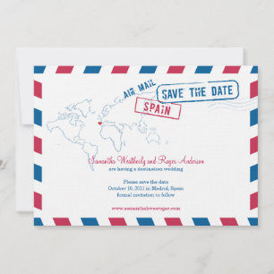 Spanien Air Mail Hochzeit speichern Datum Save The Date