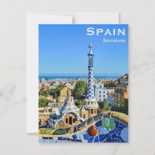 Spanien Barcelona Vintage Reise Tourismus Hinzufüg Postkarte