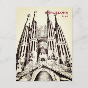 Spanien Barcelona Vintage Reise Tourismus Hinzufüg Postkarte
