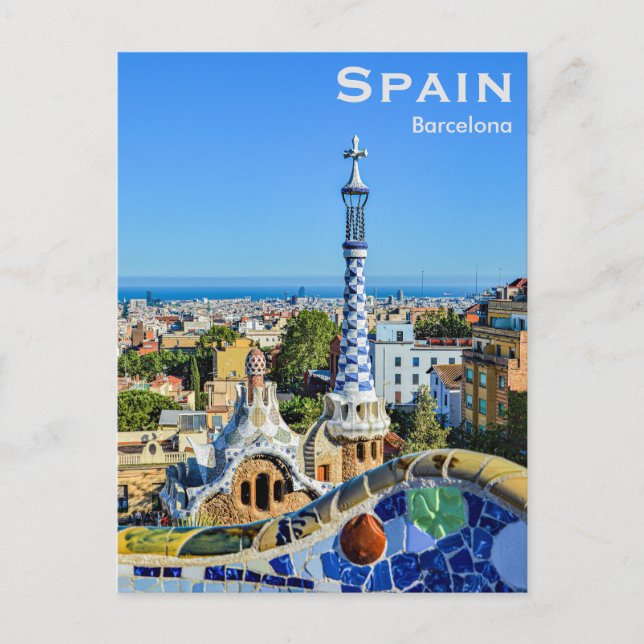 Spanien Barcelona Vintage Tourismus Hinzufügen Postkarte (Vorderseite)