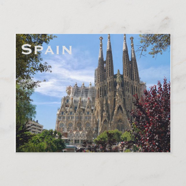 Spanien Barcelona Vintage Tourismus Hinzufügen Postkarte (Vorderseite)