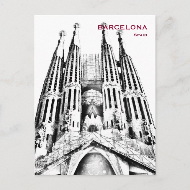 Spanien Barcelona Vintage Tourismus Postkarte (Vorderseite)