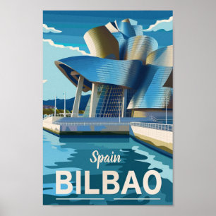 Spanien Bilbao Vintag Berühmter Reiseort Poster