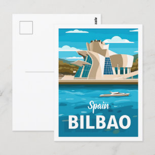 Spanien Bilbao Vintage Berühmter Reiseort Postkarte
